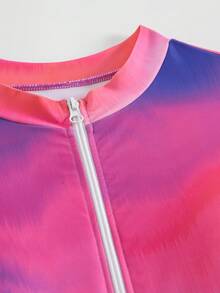 Swim Shayni Set Burkini 3 Potong Wanita Kasual Modis Motif Tie-Dye Colorblock - MultiWarna - View 4