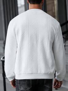 Manfinity CasualCool 男士大尺碼夏季連帽衛衣，休閒街頭時尚 - 白色 - 查看 2