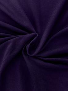 Elenzga Vestido ajustado con cuello en V y cintura ceñida para tallas grandes - Morado - Ver 6