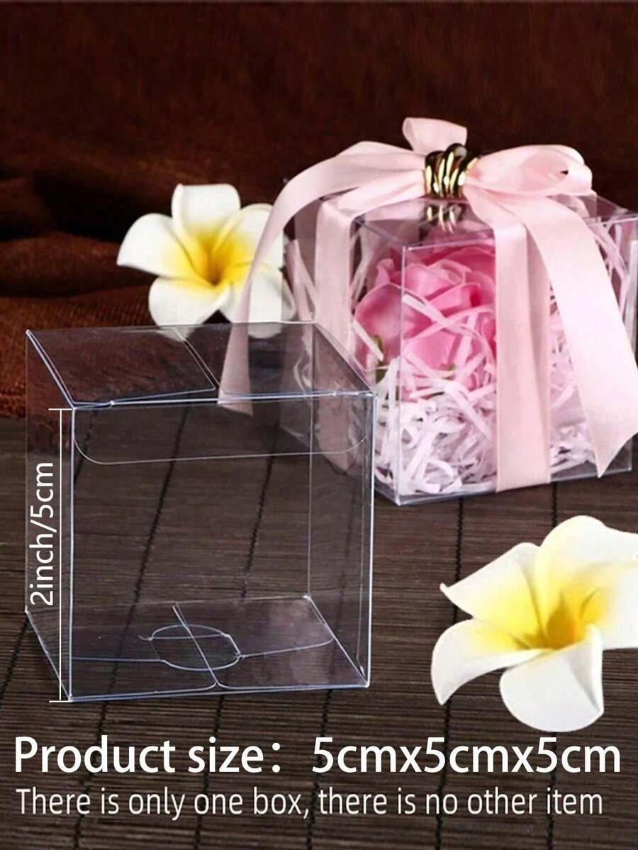 5/10/50/100 Pieces/Set Transparent Gift Boxes, Modern Transparent PVC Gift Boxes, Suitable For Gifts And Parties - transparent color - View 1