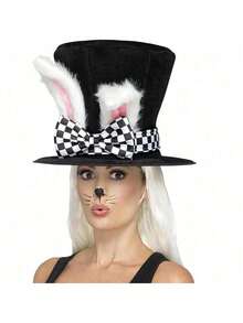 1PC Velvet Rabbit Ear Top Hat, Easter Bunny Hat, Easter Party Decoration, Carnival Headwear, Magic Hat, Stage Performance Hat - multicolor - View 2