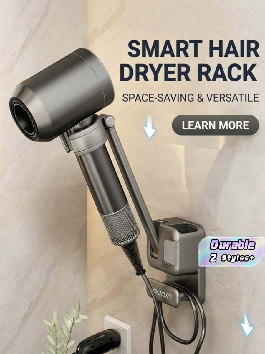 Soporte para Secador de Pelo - Colgador de Secador de Pelo Eléctrico para Baño sin Taladro - Soporte de Pared para Secador de Pelo para Baños - Solución de Almacenamiento para Secadores de Pelo. - Multicolor - Ver 1