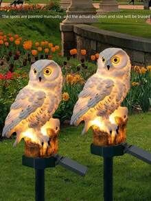 1pc 1-LED Resin Owl Solar Powered Yard Decoration Light, Outdoor Decor For Garden, Lawn, Pathway, Patio, Party Christmas For Holiday Gift Giving - Warm White - View 7