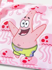 SpongeBob SquarePants | SHEIN 龐克風大容量休閒通勤單肩包 - 西瓜粉 - 查看 3