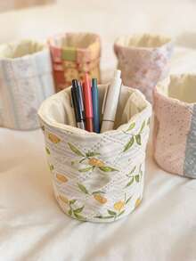 SHEIN 1-Piece Oxford Cloth, New Small Fresh Flower Pattern Cosmetic Bag, Easy To Carry For Short Trips, Storage Bag, Suitable For Going Out Storage - Multicolor - View 6