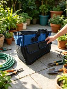 1pc Tool Kit Thickened Canvas Manual Tools Multi-Functional Electrician Air Conditioner Repair Large Portable Tool Bag, Featuring Durable Thickened Canvas, Suitable For Electrician And Air Conditioner Repair Tool Kits, With A Shoulder Strap - Multicolor - View 6