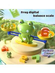 Frog Balance Scale Children's Learning Toys, Educational Games, For Counting, Color Recognition, With Answer Cards, Balance Scale Toys, Holiday Gifts - Multicolor - View 2