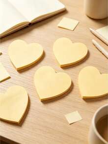 1/5/10/20pcs Heart-Shaped Stickers (100 Sheets Per Book), Compatible With Convenient Self-Adhesive Notepads, Notebooks And Journals, Ideal Stationery Accessories For Office And Study Use - A Must-Have Item For The Back-To-School Season. - multicolor - View 2