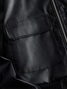 ROMWE MEN Street Life Jaket Komuter Serbaguna untuk Pria - Hitam - View 4