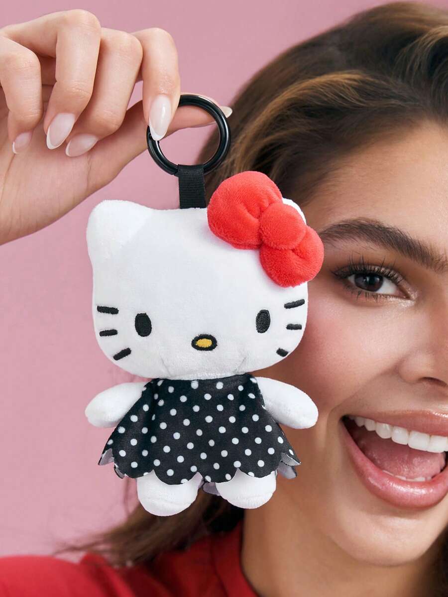 HELLO KITTY AND FRIENDS | SHEIN 1個可愛卡通貓吊飾,優雅時尚,可掛在包包與鑰匙上 - 白色 - 查看 1