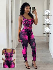 BamGleam Women's Denim Effect Casual Sleeveless Jumpsuit - Multicolor - View 8