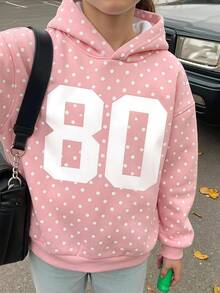 Tween Girl Tween Girl Tween Girl Casual Loose Fit Round Neck Long Sleeve Winter Autumn Sweatshirt,College Style 80 ,White , - White - View 3
