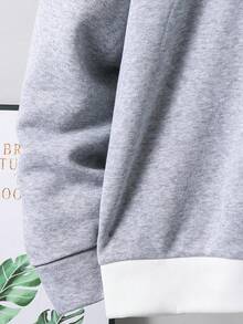 SHEIN 青少年男孩復古撞色寬鬆長袖連帽衫套裝，冬季，街頭風，返校季 - 彩色 - 查看 4