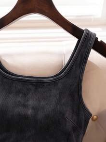 SHEIN MOD 大尺碼女款百褶休閒派對夏季牛仔洋裝 - 黑色 - 查看 5