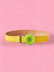 Popjeli 1Pc Yellow Y2K Millennial Spice Girls Metal Airy Rabbit Ears Decorated Ladies Belts, Suitable For Music Festivals, Parties, Dates, Etc - Yellow - View 4