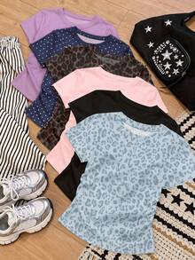Tween Girl RANDOM 6pcs PACK 3 Packs.Vintage + Dopamine Color , Leopard Print & Polka Dot, Tween Girls Mini - White - View 7