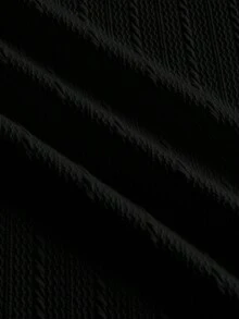 SWAVVY Camisa polo de manga corta con bloques de color, patchwork y bordado de letras para hombre - Negro - Ver 5