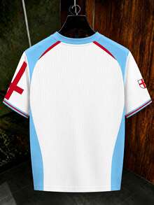 Manfinity Gritte Field Men's Letter Print Short Sleeve Soccer Jersey T-Shirt - Multicolor - View 2