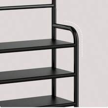 Multi-Level Entrance Shoe Rack With Hooks, Standalone Foyer Storage Rack. - Multicolor - View 11