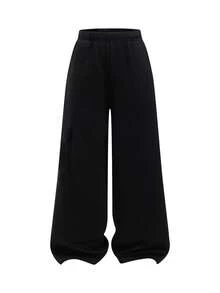 Tween Boy Patch Decor Drawstring Waist Pocket Casual Sweatpants - Black - View 8