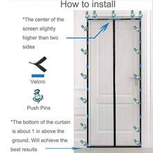 Magnetic Mesh Screen Door With Easy To Clean Soft Mesh, Breathable And Effective Mosquito Repellent, Ideal For Indoor/Outdoor Use, Mosquito Net - multicolor - View 10