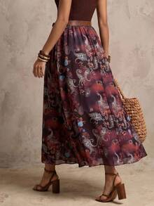 Solivie Women's Printed A-Line Skirt, Autumn New Arrival - Multicolor - View 3