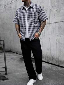 Manfinity CasualCool 男士格紋休閒百搭日常穿著襯衫 - 彩色 - 查看 4