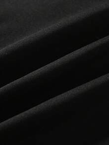 ROMWE MEN 男士重磅藝術字體毛巾刺繡街頭寬鬆版型連帽衛衣 - 黑色 - 查看 5