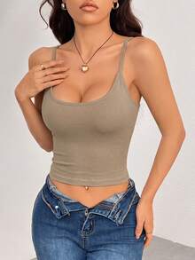 SHEIN PETITE 4件組女款休閒純色百搭細肩帶背心上衣套裝 - 彩色 - 查看 5