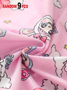 SHEIN 9件套 女童卡通动物、爱心、彩虹、云朵印花简约时尚三角内裤 - 彩色 - 查看 4