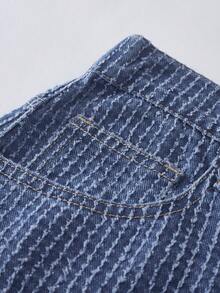 SHEIN MOD Plus Size Women's Pocket Curved Leg Wide Leg Loose Casual Denim Jeans - Medium Wash - View 4