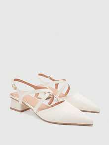 CUCCOO BIZCHIC Damen-Mode High-Heel-Schuhe, Schnürschuhe mit niedrigem Absatz aus PU, elegant, für alle Jahreszeiten, Pendeln, Urlaub, Büro, Outdoor, Alltag - Chantilly - Übersicht 3