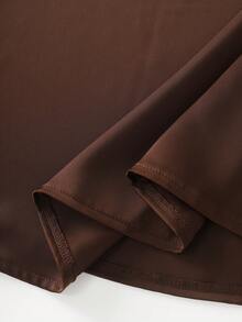 Balvessa Women's Elegant Commute Shirt And Skirt 2 Pieces Set - Brown - View 8