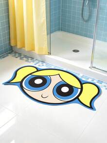 THE POWERPUFF GIRLS X SHEIN 1pc PPG Bubbles Bathroom Mat, Super Absorbent Material, For Bathroom And Toilet - Yellow - View 1