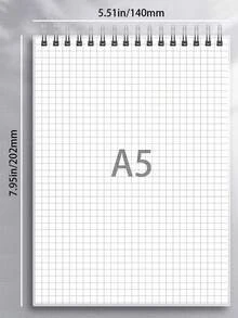 1 buah Buku Catatan Berpetak A5/B5/A4, Jilid Spiral, Sampul PP Keras, Pola Petak Minimalis, Alat Tulis Penting untuk Kembali ke Sekolah, Hadiah Pesta Halloween & Natal, Perlengkapan Sekolah - Putih - View 15