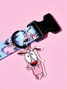 COURAGE THE COWARDLY DOG X SHEIN 趣味卡通寵物胸背帶散步配件，項圈與便便袋收納袋可單獨購買，多尺寸適用貓狗，輕量化日常戶外出行裝備 - 天藍色 - 查看 6