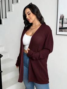 SHEIN Essnce Plus Size Casual Versatile Solid Color Jacket Fall - Multicolor - View 7