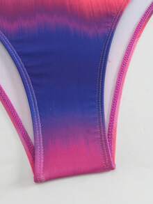 Swim Shayni Set Burkini 3 Potong Wanita Kasual Modis Motif Tie-Dye Colorblock - MultiWarna - View 5