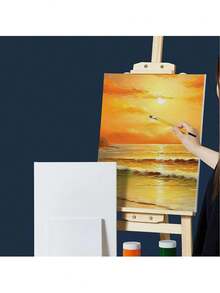 1pcs30 * 40 Solid Color Painting Canvas, Simple Multi-Purpose Painting Canvas Board Oil Painting Frame Oil Painting Cloth - White - View 1