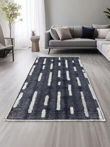 Digital Print Non-Slip Washable Runner Rug/Area Rug, Living Room Rug, Modern Design, Modern, Scandinavian, Bohemian And Classic Style, 100% Polyester, Made In Turkey - Dark Grey - View 3