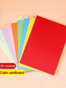60 Sheets A4 Cardboard, 30 Color Handmade Colored Hard Cardboard, Children's And Student Enlightenment Teaching Materials, Paper Learning Supplies Back To School - Multicolor - View 7
