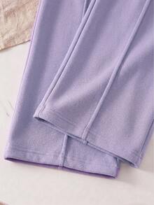 Tween Girl Tween Girl Tween Girls Crew Neck Drop Shoulder Sweatshirt Straight Leg Pants 2pcs Set School Birthday Birthday Purple Autumn Racing Cowboy Racing - Multicolor - View 4