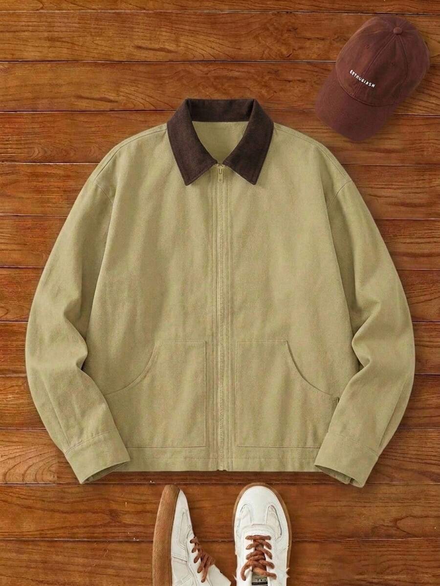 HIMLAND Men's Casual Jacket Suitable For Daily Autumn Wear - Khaki - View 1