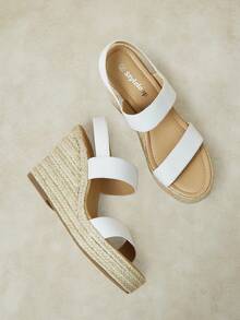 Styleloop Sandalias de plataforma y cuña para mujer - Blanco - Ver 6