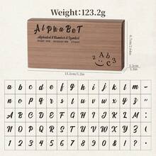 [4 Styles Available] 70pcs/Box Wooden Stamp Set, Uppercase & Lowercase Letters + Numeric Symbols, DIY Creative Stationery, Handmade Gift - one-size - View 20