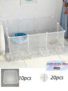 DIY Freely Combinable Pet Fence, Cat Cage, Dog Cage, Hamster Cage, Rabbit Cage Accessories, Suitable For Small Pets. - White - View 1