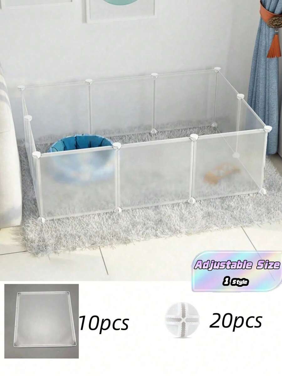 DIY Freely Combinable Pet Fence, Cat Cage, Dog Cage, Hamster Cage, Rabbit Cage Accessories, Suitable For Small Pets. - White - View 1