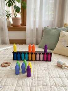 21/1PC Color Matching Bottle Cap Game, Color Strategy Board Game With Colorful Bottle Caps, Ideal For Family Gatherings & Memory Competitions, Great Gift For Holidays And Birthday Parties - A - View 2