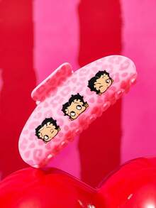 Betty Boop x SHEIN 時尚可愛卡通髮夾，適合女孩與女士，居家、沐浴、美容護理、髮型造型完美適用 - 粉色 - 查看 2