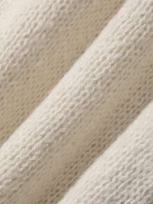 DAZY Sweater Rajut Wanita Lengan Panjang Warna Beige Polos, Potongan Ramping, Minimalis, Elegan - Krem - View 4